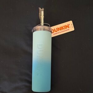 Dunkin' Blue Tumbler with Straw